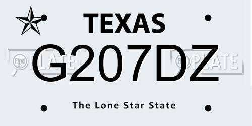 G207DZ Texas License Plate