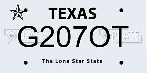 G207OT Texas License Plate