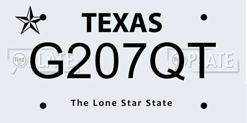 G207QT Texas License Plate
