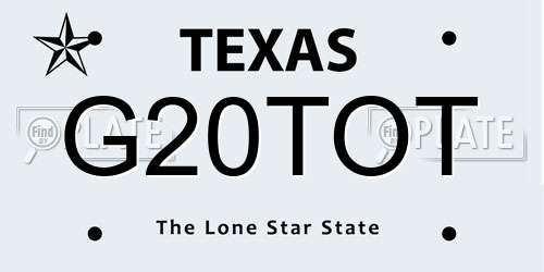 G20TOT Texas License Plate