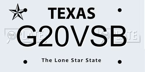 G20VSB Texas License Plate