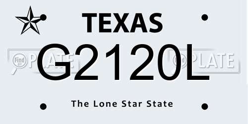 G2120L Texas License Plate