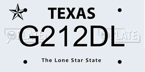 G212DL Texas License Plate