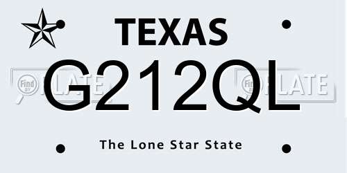 G212QL Texas License Plate