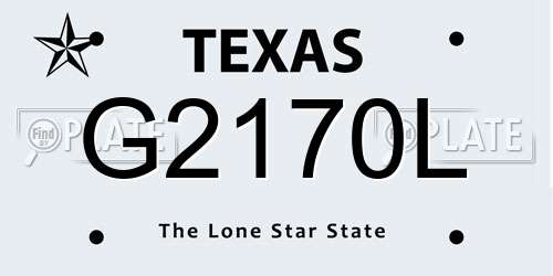 G2170L Texas License Plate