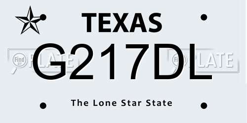 G217DL Texas License Plate