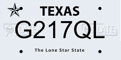 G217QL Texas License Plate
