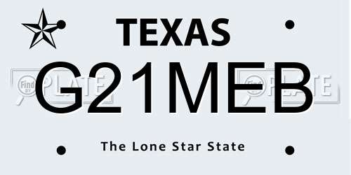 G21MEB Texas License Plate