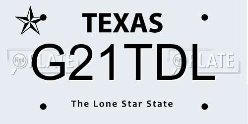 G21TDL Texas License Plate