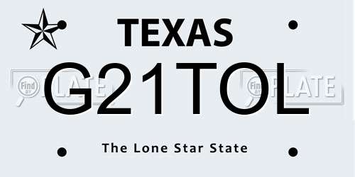G21TOL Texas License Plate