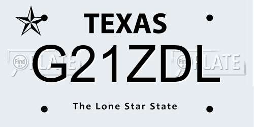 G21ZDL Texas License Plate