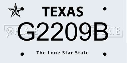 G2209B Texas License Plate