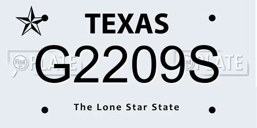 G2209S Texas License Plate