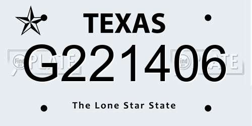 G221406 Texas License Plate