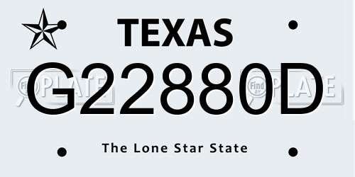 G22880D Texas License Plate
