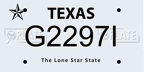 G2297I Texas License Plate