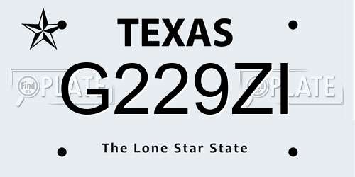 G229ZI Texas License Plate
