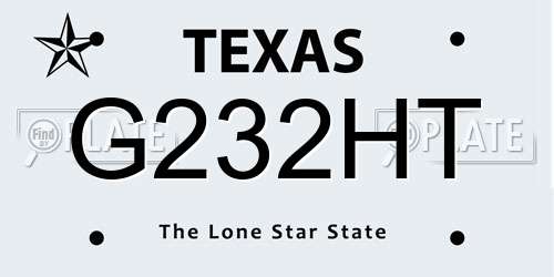G232HT Texas License Plate