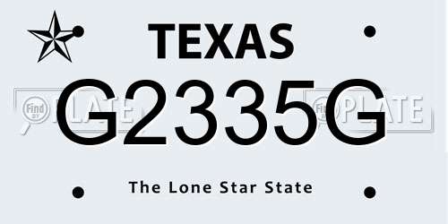 G2335G Texas License Plate