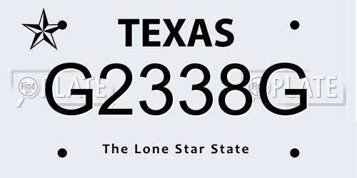G2338G Texas License Plate