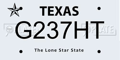 G237HT Texas License Plate