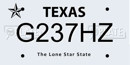 G237HZ Texas License Plate