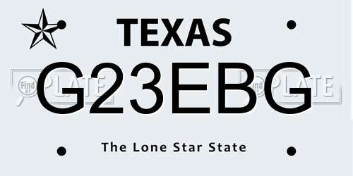 G23EBG Texas License Plate