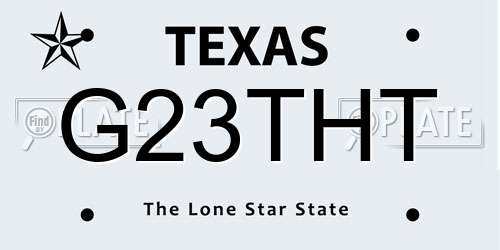 G23THT Texas License Plate