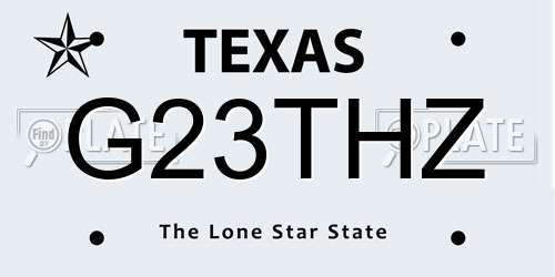 G23THZ Texas License Plate