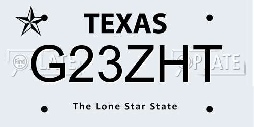 G23ZHT Texas License Plate