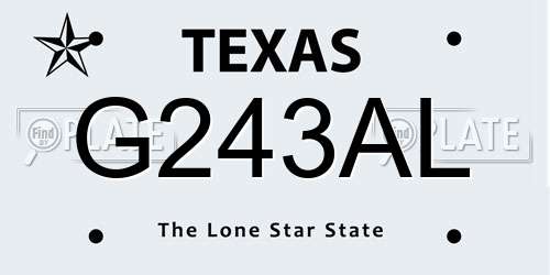 G243AL Texas License Plate