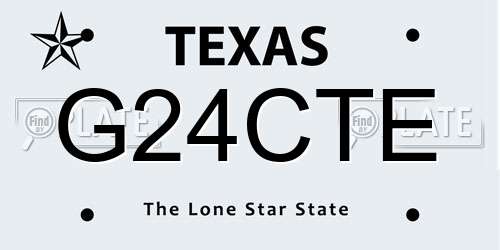 G24CTE Texas License Plate