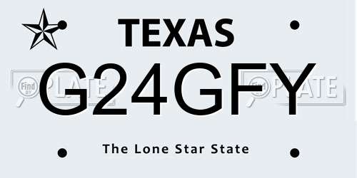 G24GFY Texas License Plate