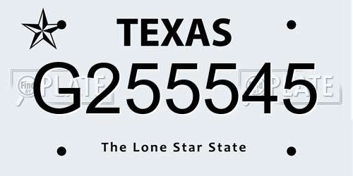 G255545 Texas License Plate