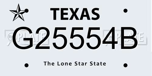 G25554B Texas License Plate