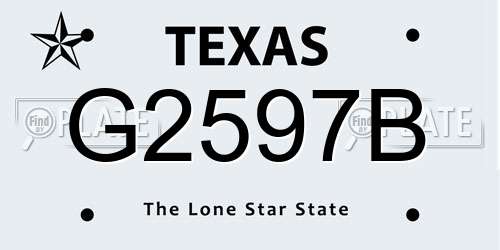 G2597B Texas License Plate