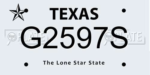 G2597S Texas License Plate