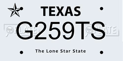 G259TS Texas License Plate