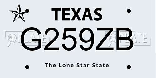 G259ZB Texas License Plate