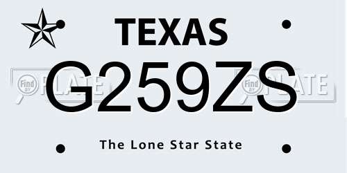 G259ZS Texas License Plate