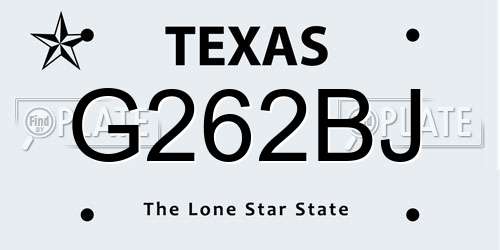 G262BJ Texas License Plate