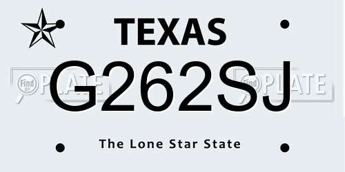 G262SJ Texas License Plate