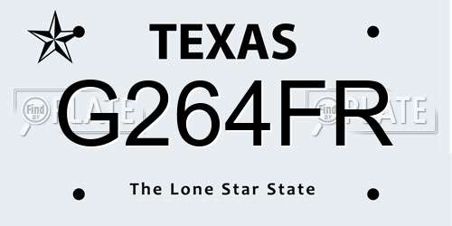 G264FR Texas License Plate
