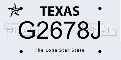 G2678J Texas License Plate