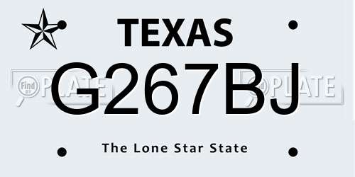 G267BJ Texas License Plate