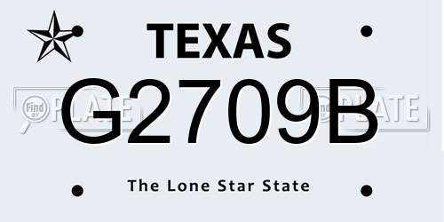 G2709B Texas License Plate