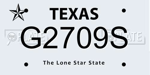 G2709S Texas License Plate