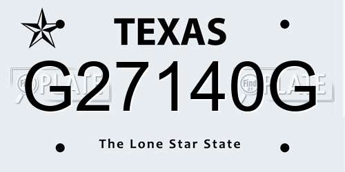 G27140G Texas License Plate