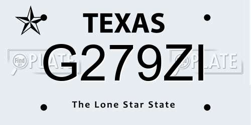 G279ZI Texas License Plate