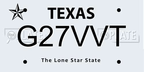 G27VVT Texas License Plate